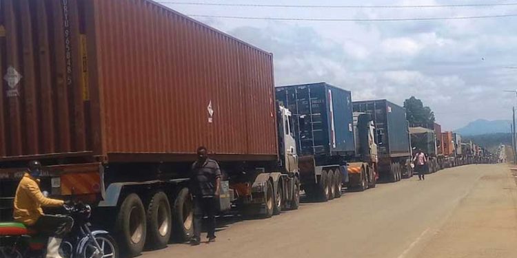 Trucks at Malaba Border. IMAGE COURTESY
