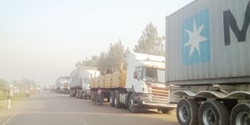 Trucks along the Northern Corridor. PHOTO COURTESY