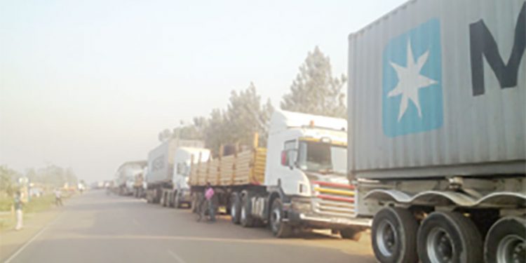 Trucks along the Northern Corridor. PHOTO COURTESY